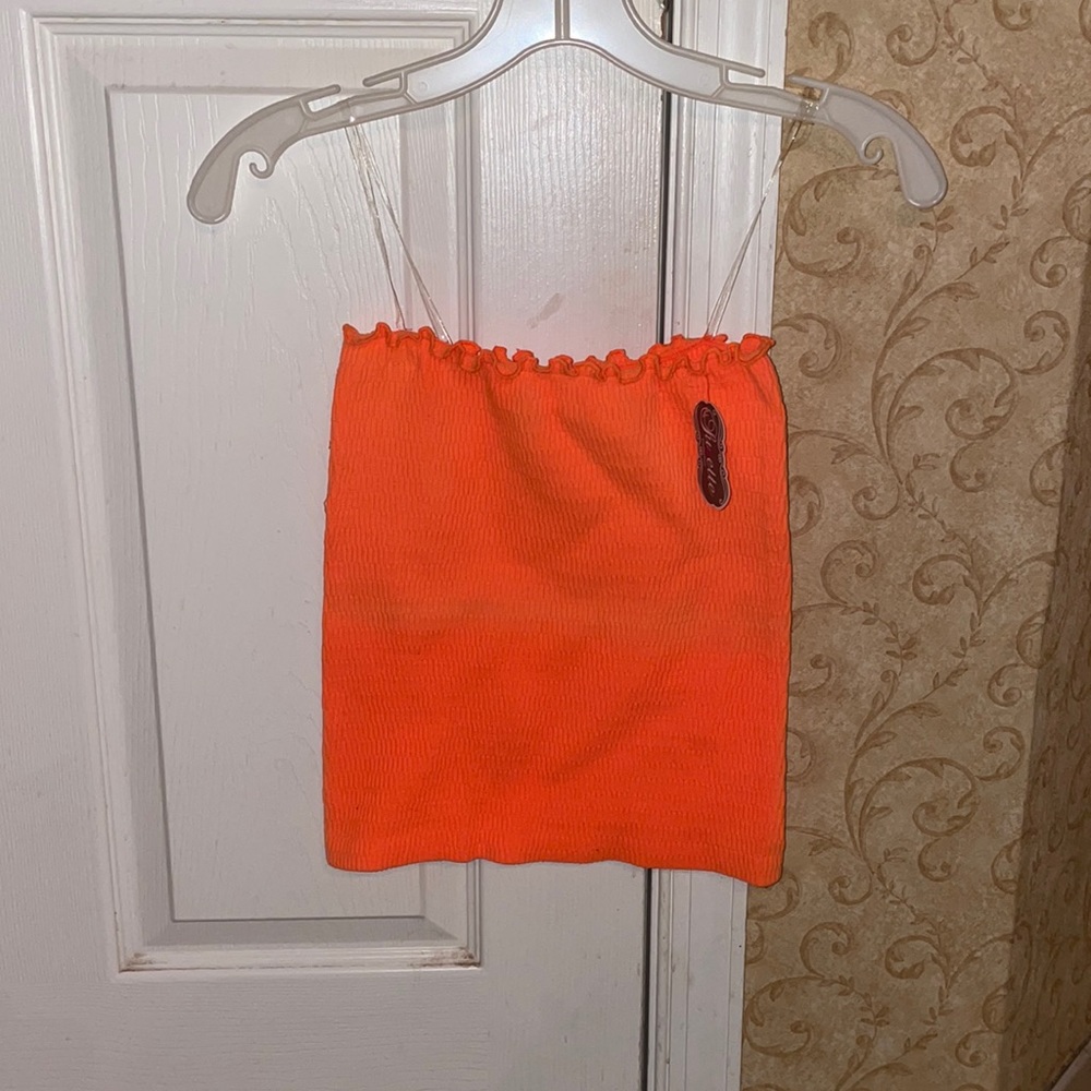 Bright orange king ruffled tube too (very stretchy can be worn as a skirt too)!